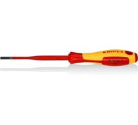 KNIPEX Destornillador (Slim) para tornillos planos mango aislante en dos componentes, según norma VDE 202 mm, 98 20 40 SL