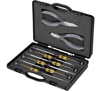KNIPEX Estuche con alicates de electrónica con herramientas para trabajos en componentes electrónicos 5 piezas 200 mm, 00 20 18 ESD