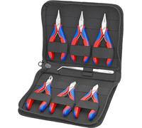 KNIPEX Estuche con alicates de electrónica con herramientas para trabajos en componentes electrónicos 7 piezas 215 mm, 00 20 16
