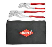 KNIPEX Juego de 2 llaves de alicates con bolsa, color rojo