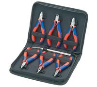 KNIPEX Juego de herramientas de 7 piezas en bolsa con cremallera, color rojo