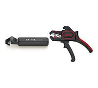 Knipex Pelamangueras para corte en espiral carcasa de plástico resistente a los golpes 135 mm 16 30 135 SB & Pelacables autoajustable 180 mm 12 62 180