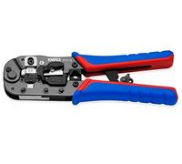 KNIPEX Pince à sertir pour fiches Western RJ45 en blister brunie avec poignées multimatières 190 mm, 97 51 13 SB