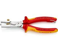 KNIPEX StriX Alicate pelacables con tijeras cortacables cromado Aislado con fundas multicomponente, homologado por VDE; con anilla de, 13 66 180 T