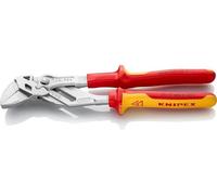 KNIPEX Tenaza llave alicate y llave en una sola herramienta con cartulinas autoservicio cromado aislados con fundas multicomponentes, 86 06 250 SB