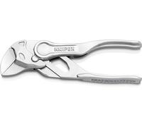 Knipex Tenaza-llave XS 86 04 100 BK – Alicate y llave 100 mm, cromado, superficie rugosa y en relieve