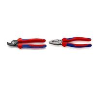Knipex Tijeras cortacables bruñido, con fundas multicomponentes 165 mm 95 12 165 & Alicate universal negro atramentado, con fundas multicomponentes 200 mm 03 02 200