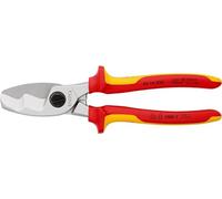 KNIPEX Tijeras cortacables con filo de corte doble con cartulinas autoservicio cromado aislados con fundas multicomponentes, según, 95 16 200 SB