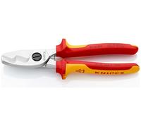KNIPEX Tijeras cortacables con filo de corte doble cromado aislados con fundas multicomponentes, según norma VDE 200 mm, 95 16 200