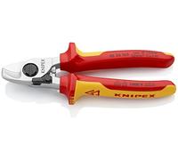 Knipex Tijeras cortacables 95 26 165 – 165 mm, cromadas, con muelle de apertura, aisladas VDE