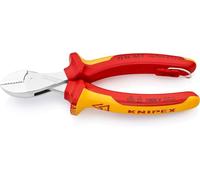 KNIPEX X-Cut Alicate de corte diagonal compacto en blister cromado Aislado con fundas multicomponente, homologado por VDE; con anilla, 73 06 160 T BK