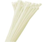 KnnX Bridas para Cables, 370 x 7,6 mm, Nylon Resistente, Color Natural Blanco, 50 Unidades, 56,07 kg de Tracción