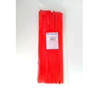 KnnX Bridas para Cables, 370 x 7,6 mm, Nylon Resistente, Color Rojo, 50 Unidades, 56,07 kg de Tracción