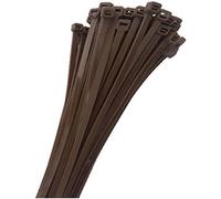 KnnX Bridas para Cables, Pequeñas 100 x 2,5 mm, Nylon Resistente, Color Marrón, 50 Unidades, 8,2 kg de Tracción