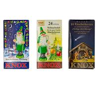 KNOX Juego de 3 conos de incienso, aroma navideño, mezcla y reyes, 72 unidades, fabricado en Alemania