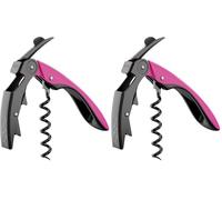 Koala Spain Sacacorchos High Tech de Dos Tiempos, Pestaña Automática Patentada, Color Rosa (Paquete de 2)