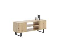 KOBI Mueble de TV Focus | Mesa de TV Estilo Industrial | Mueble de televisión Estilo Industrial | Muebles de TV para Sala de Estar | Mesa para TV | Armario Inferior RTV (Roble Artisan)