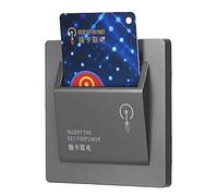 KOCAN Interruptor mecánico de tarjeta RFID, Hotel de alta potencia 40A, Ahorro de energía, Toma de fuerza mecánica, Habitación de huéspedes, Inserte la tarjeta para tomar energía, Color: Gris