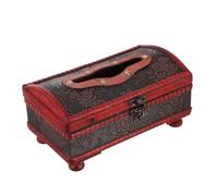 KOCKSHION Caja de Pañuelos Decorativa de Madera Vintage Estilo Antiguo Acabado Artesanal y Diseño Envejecido para Uso Doméstico en Escritorio