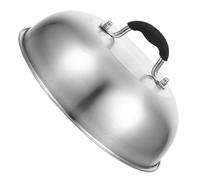 KOCKSHION Tapa de Acero Inoxidable Concentrando el Calor Diseño Simple para Vaporera Funda Exterior Resistente y Tiradores para Asar Carne para Cocina y Barbacoa