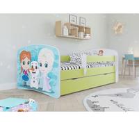 Cama Infantil Kocot De 160 X 80 Cm Con Cajón Y Colchón Babydreams Frozen Land Green