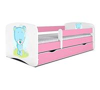 KOCOT KIDS Cama babydreams 2 Rosa Excavadora cajón y colchón Incluido 140/70