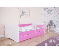 KOCOT KIDS Cama Babydreams 2 Rosa Lisa: Cajón, colchón, Barrera de Seguridad Incluida Día, Madera de ingeniería, 1 Persona