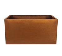 Köhko® Maceta de diseño de acero corten Viva 120 x 54 x 43 cm | Macetero con aspecto oxidado