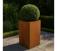 Köhko® Macetero de diseño de acero corten Viva 45 x 45 x 80 cm | Macetero con aspecto oxidado