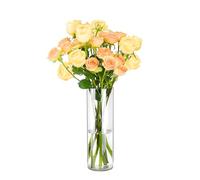 Koelaa Jarrón De Flores Transparente, Jarrones Cilíndricos Acrílicos de Plástico Irrompibles, Florero Decorativo Moderno, Jarrones para Decoración del Hogar y del Salón, Mesa de Cena, Boda-40 * 10cm