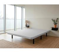 Koen Home Base tapizada 135 x 180 cm Blanco - Patas 40 cm - Tejido 3D Antideslizante - Estructura Resistente - 100% Transpirable - Compatible con Cualquier colchón