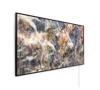 Könighaus calefactor infrarrojo decorativo 1000 Watt - ultraplano - 14-26 | Marco negro, motivo: 08. Piedra natural, 5 años de garantía, doble protección contra sobrecalentamiento