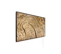 Könighaus calefactor infrarrojo decorativo 600 Watt - ultraplano - 8-16 m² | Marco negro, motivo: 04. Líneas de vida, 5 años de garantía, doble protección contra sobrecalentamiento
