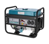 Könner & Söhner Generador de gasolina KS 3000, grupo electrogeno 3000W, 2x16 A (230 V),12 V, generador electrico con (AVR), indicador aceite, protección ante sobrecarga, pantalla