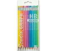 Koh-I-Noor Studio Graph, lápiz HB, de varios colores, hexagonal, paquete de 12 unidades