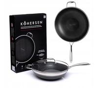 Kohersen Sartén 71111 Negro Plateado Acero Inoxidable Aluminio Ø 32 cm