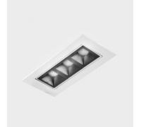 KOHL LIGHTING NSES: Lámpara empotrada con marco, 123x58 mm, blanco y , 6W, 30D, CRI 90, 2700K, con sistema de encendido por pulsador
