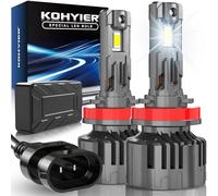 KOHYIER Bombilla H11 LED 40000LM 180W 800% Más Luz, Ultra Brillante 6500K Blanco H11 H9 H8 LED 12V 24V Plug & Play, Pack de 2