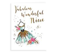 Koko Designs Tarjeta de cumpleaños contemporánea de lujo Maravillosa sobrina - 8 x 6 pulgadas