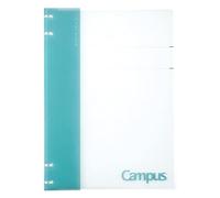 KOKUYO Campus - Cuaderno recargable, tamaño A4, 2 x 2, con página de título personalizable, capacidad de 40 hojas, adecuado para papel de hojas sueltas de 30 agujeros, color azul claro (RU-NP174LB)
