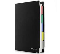 KOKUYO Cuaderno en espiral de 5 materias, paleta de colores A5, diario recargable con 5 separadores de pestañas, 120 hojas en papel rayado de hojas sueltas de 6 mm, negro de negocios, importación de