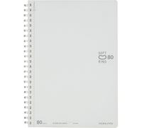 KOKUYO Cuaderno en forma de D con anilla suave, sin rayas, rayas simples, 80 hojas, A5, blanco, importación de Japón (SU-SV338BT-W)