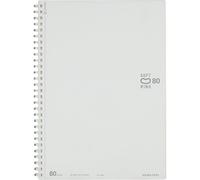 KOKUYO Cuaderno en forma de D con anillas suaves, sin rayas, con rayas simples, 80 hojas, B5, blanco, importado de Japón (SU-SV308BT-W)