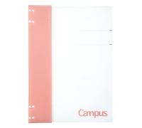 Kokuyo Cuaderno Recargable Campus, A4, 2x2, con páginas de título personalizables, capacidad de 40 hojas, adecuado para papel de hojas sueltas de 30 agujeros, color rosa (RU-NP174P)