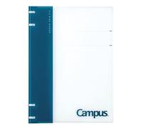 KOKUYO Cuaderno Recargable Campus, cuaderno B5 de 2 x 2 con anillas delgadas con página de título personalizable, capacidad de 40 hojas, adecuado para papel de hojas sueltas de 26 agujeros, azul
