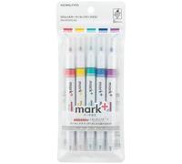 KOKUYO PM-MT200-5S - Rotulador resaltador pastel de doble punta para la Biblia en colores surtidos, punta fina y biselada, sin goteos, secado rápido, para diarios, planificadores, notas