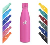 KollyKolla Botella Termica, 500ml, Botella Acero Inoxidable, Cantimplora Termica Reutilizable, Termo sin BPA, Botella con Pared Doble Aislamiento, para Niños, Adultos, Deporte, Oficina - Rosa Roja