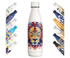 KollyKolla Botella Termica 500ml, Botella Termica Personalizada, Botella Acero Inoxidable, Termos, Botella Agua Termica Reutilizable, sin BPA, Cantimplora Termica para Escuela, Adultos, Deporte