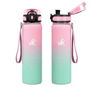 KollyKolla Botella Termica Niños, 500ml, Botella Agua Acero Inoxidable, sin BPA, Acero Inoxidable y Reutilizable, Cantimplora Termica a Prueba de Fugas, Termo Agua para Escuela, Oficina, Gimnasio