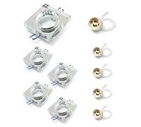 KOLORENO foco empotrable lámpara empotrada Oh Tami Set - 230 V ~ 50 Hz - 5x LED lámpara empotrable de vidrio 11x11x 4 cm + 5x casquillo GU10 3x3x3 cm - cuadrado - fijo - plateado